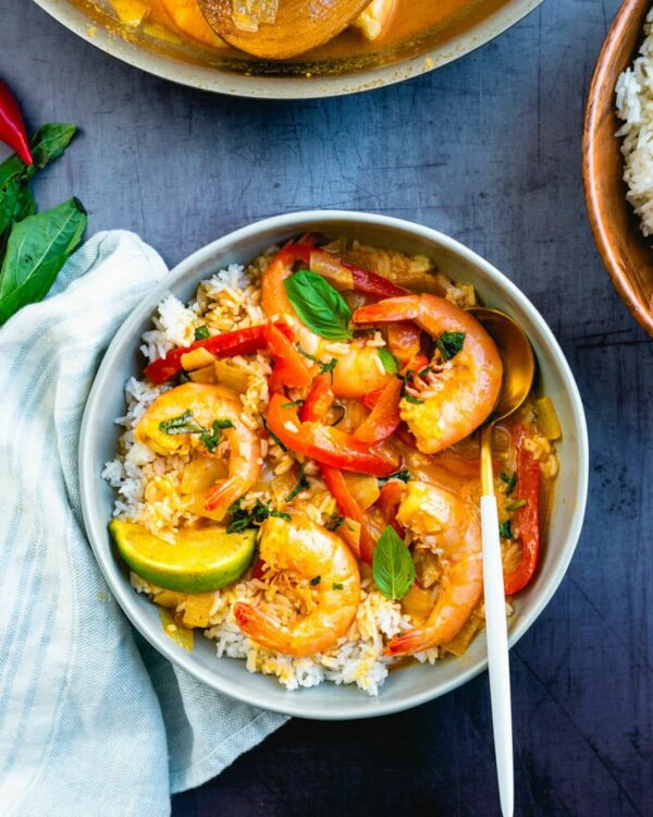 Curry Shrimp (with rice and veg.)